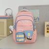 Simplified And Cake Letter Printed Student Casual Backpack With Plueh Pendant