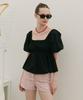320 Showroom Two-Way Off-Shoulder Puff Blouse Black