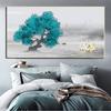 Pintura de flores de paisaje de viento, decoración de arte de la pared, decoración minimalista nórdica, póster, imagen, pintura para decoración del hogar y sala de estar