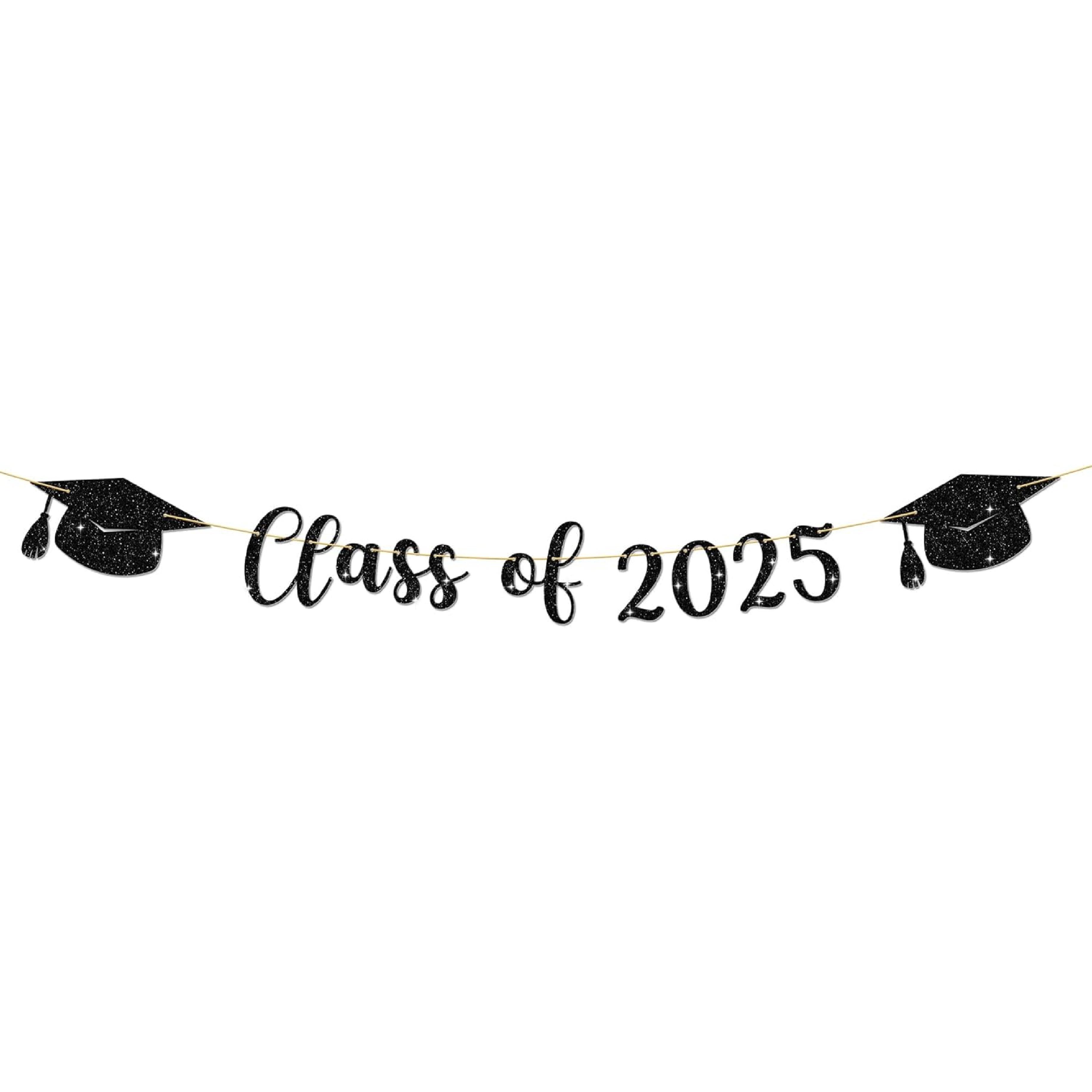Graduation Party Decorations - 9 ft Pre-Strung We Are So Proud of You Banner, Graduation Party Decorations & Decor for Elementary, 5th Grade, 8th Black Class of 2025