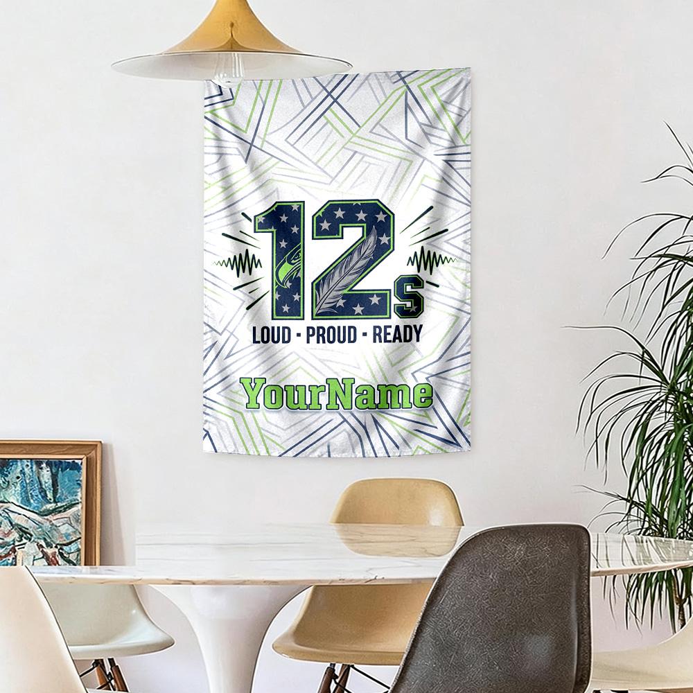 Seattle Seahawks Custom Your Name Wall Decor Tapestry Art For Pet Memorial Birthdaywedding Party Backdrop Family Gift