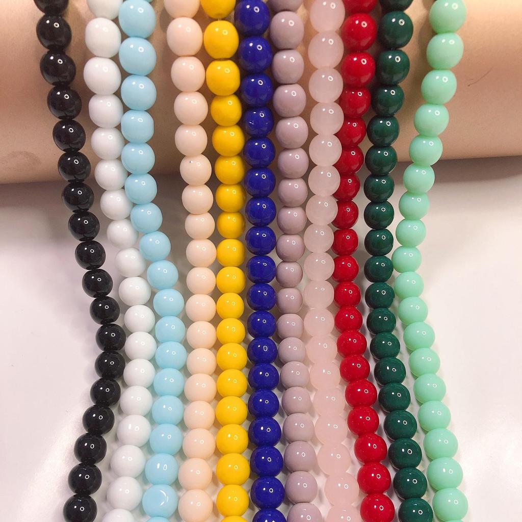 8mm Glossy Porcelain Crystal Beads for Handmade DIY Earrings & Bracelets