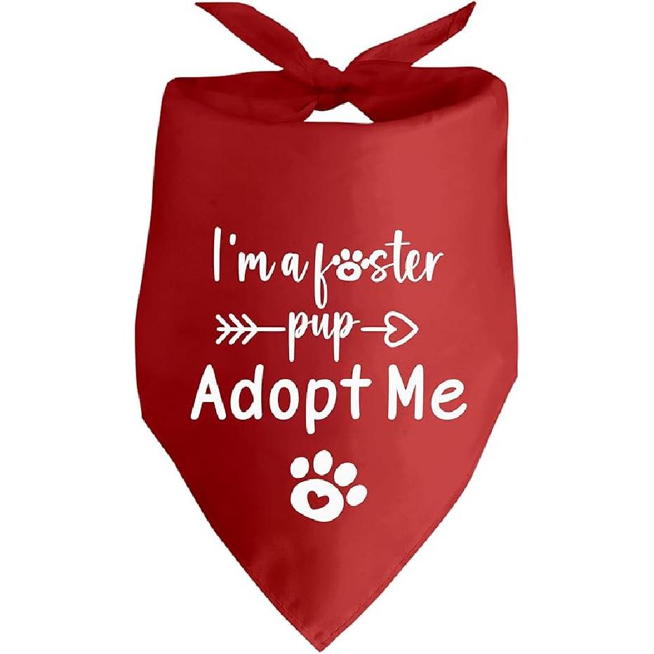 Adopt Me I m a Foster Dog Bandana Adopted Me Bandanas for Dogs Adopt Me Foster Lcoanriut Dog Bandana - Red & Puppy Sizes I m a Foster Pup Adopt Me