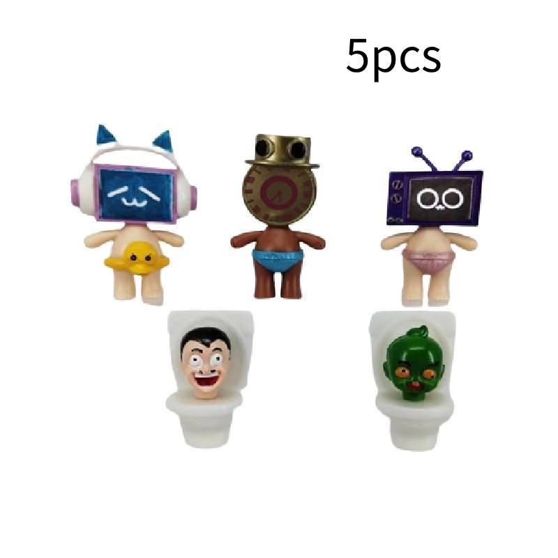 

3-inch Doll Clock Toilet Mannequin Pvc Figure Decor Bag Pack Of 10 Styles Style A