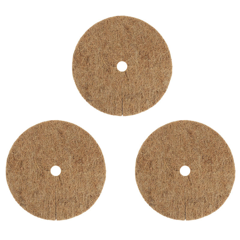 

For Indoor Outdoor Disc Plant Cover Flower Pot 3PCS Natural Coco Coir Fiber Tree Mulch Ring Protector Organic Mat