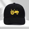 Yellow Tractor Graphic Polyester Baseball Cap Adjustable Unisex Outdoor Casual Farm Hat