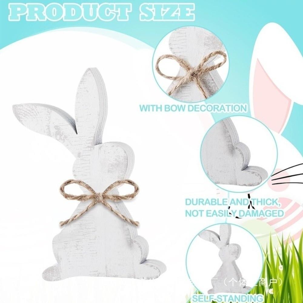 6pcs/set Bunny Shaped Wooden Bunny Table Decoration Minimalist Design Hidden Wooden Pieces Wooden Handicrafts Table Logo