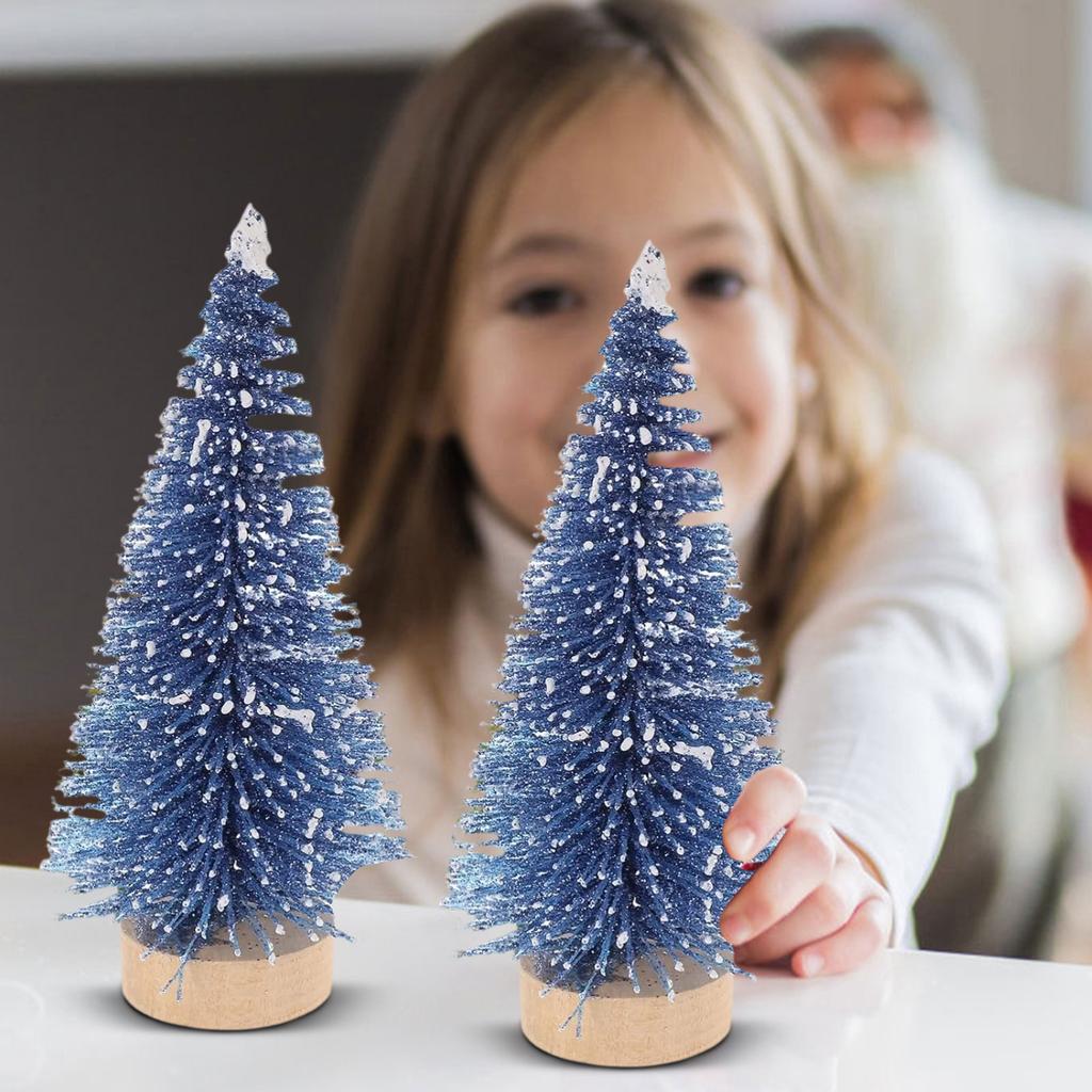 Christmas Tree, Blue Glitter Tree, Desktop Ornament, Small Christmas Tree