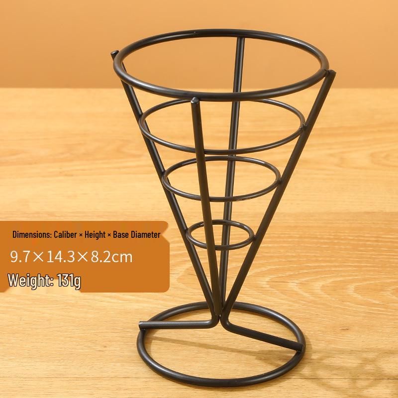 Retro Wrought Iron Snack Basket - French Fry & Fried Chicken Plate for Milk Tea Shops, KTV Bars