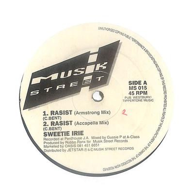 12inch Record SWEETIE IRIE - Rasist MS015 Musik Street 1992 UK Reggae, Ska & Dub Used