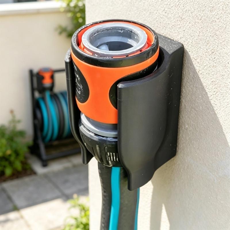 Balcony Hose Holder for Wall Storage In Garage and Wash Space with Wide Curved ABS Bracket for Coiled Hose Rest