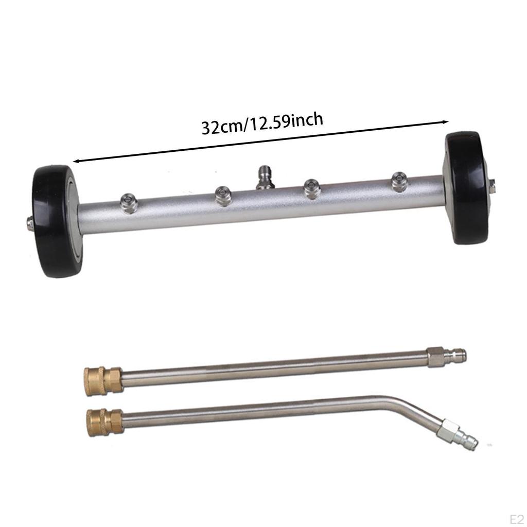 High Pressure Cleaner, Underbody Car Wash Water Broom, 4 Fan-shaped Nozzles for Motorhomes