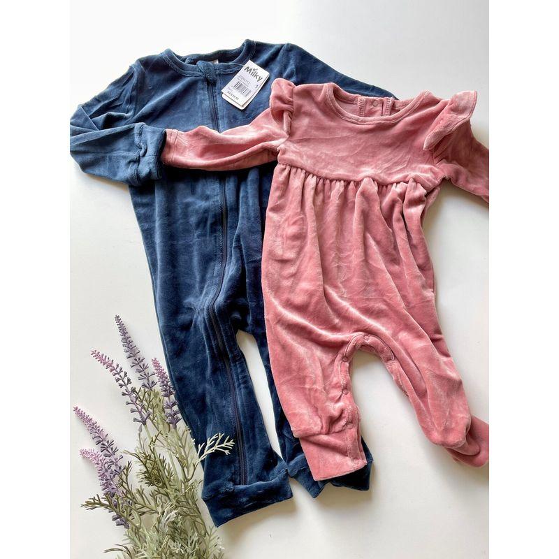 

Exported to Australia M*Ilky Velvet Children s Long-Sleeve Warm One-Piece Romper for Boys and Girls Gray pink 0-3 months