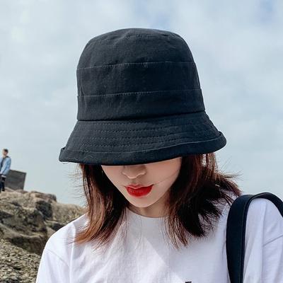 Fashion Dome Top Bucket Hats Summer Women Sun Hat Wide Brim Foldable Anti-UV Outdoor Travel Sunscree