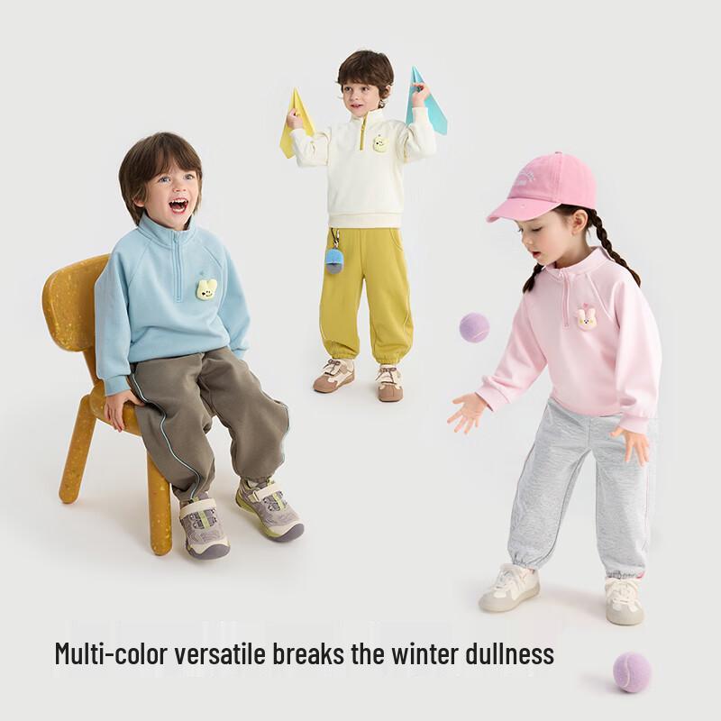 Balabala Kids' Winter Fleece Sweatshirt & Pants Set