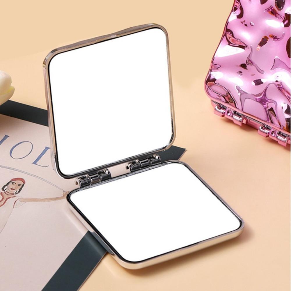 Double-sided Portable Hand Mirrors Square Compact Pocket Mirror  Travel Accessories