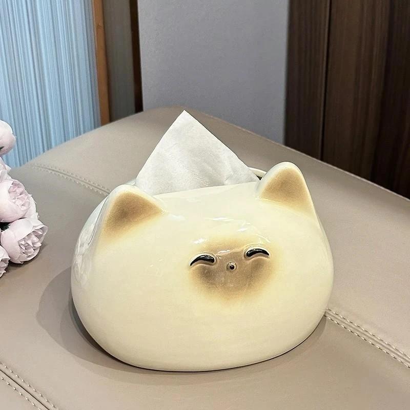 German Style Ceramic Tissue Box For Living Room Dining Table Bedroom Creative Design Household Storage Luxury Home Decor