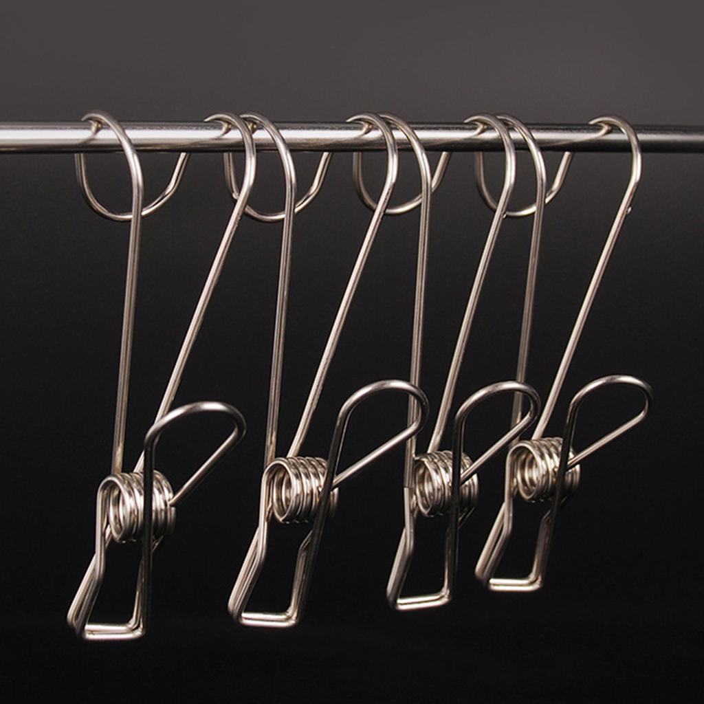 40 kusů nerezových kolíčků na prádlo různých velikostí, odolné spony na prádlo s vodotěsným pouzdrem pro venkovní použití