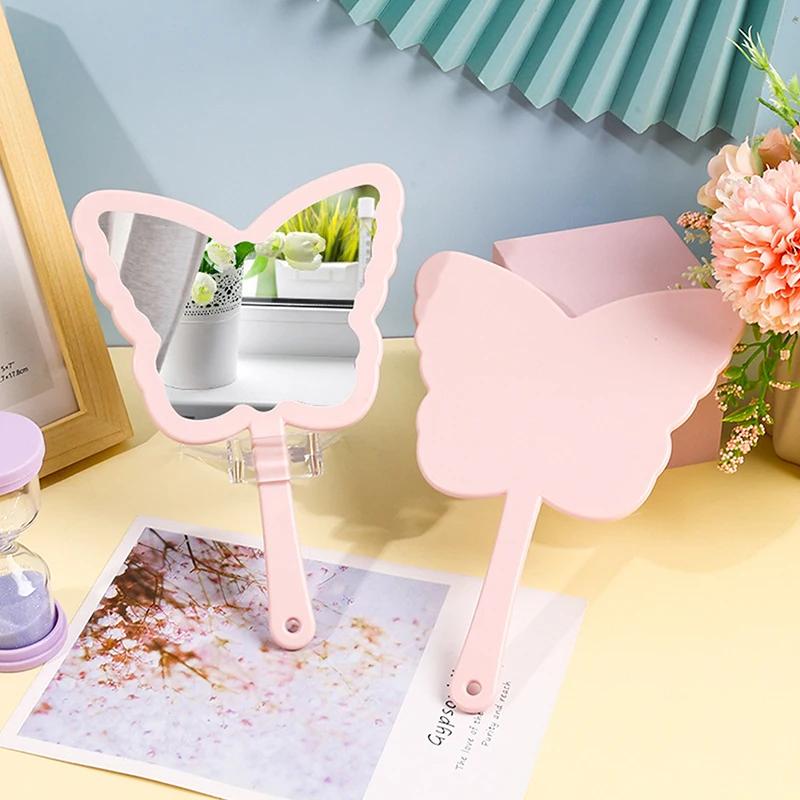 1PCS Portable Butterfly Shaped Makeup Mirror Handheld Mirror Eyelash Extension Mirrors Salon Mirrors Makeup