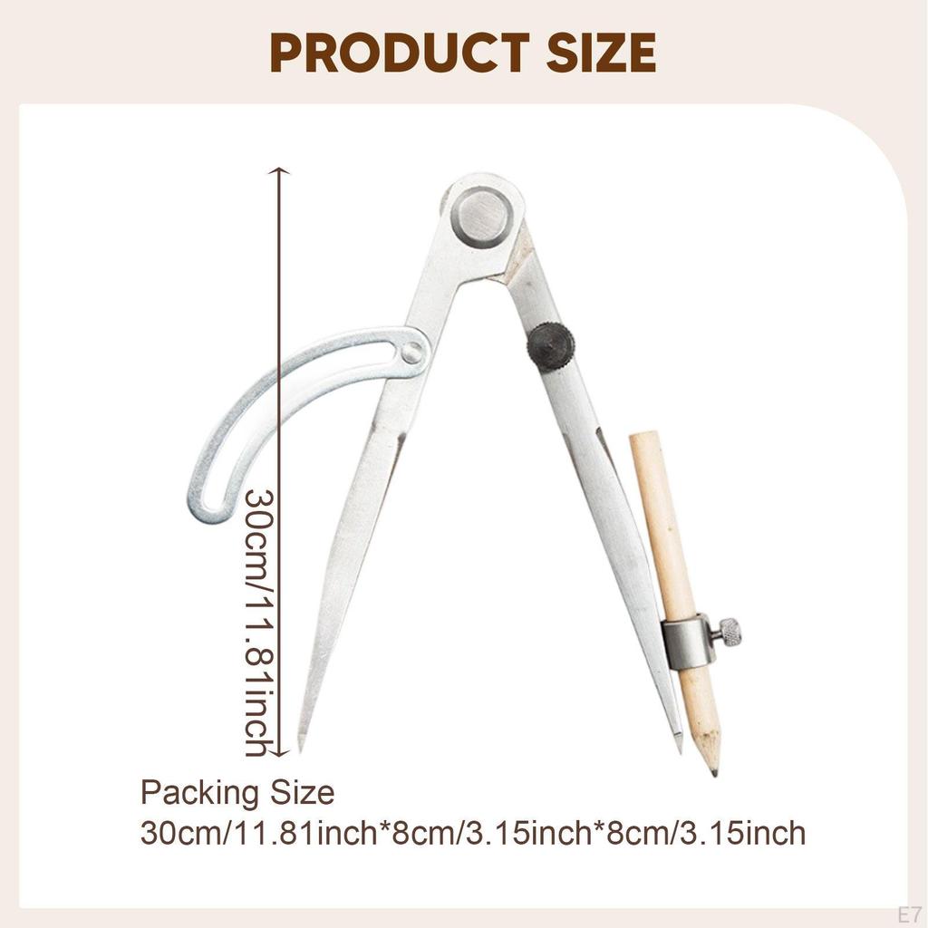 Pencil Compass Geometry Scribe Tool Compact Drawing Circle, Portable with Holder