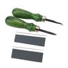 2 Pcs Leather Edge Skiving Tool Alloy Steel High Strength Leather Edge Skiving Beveler Tool for DIY