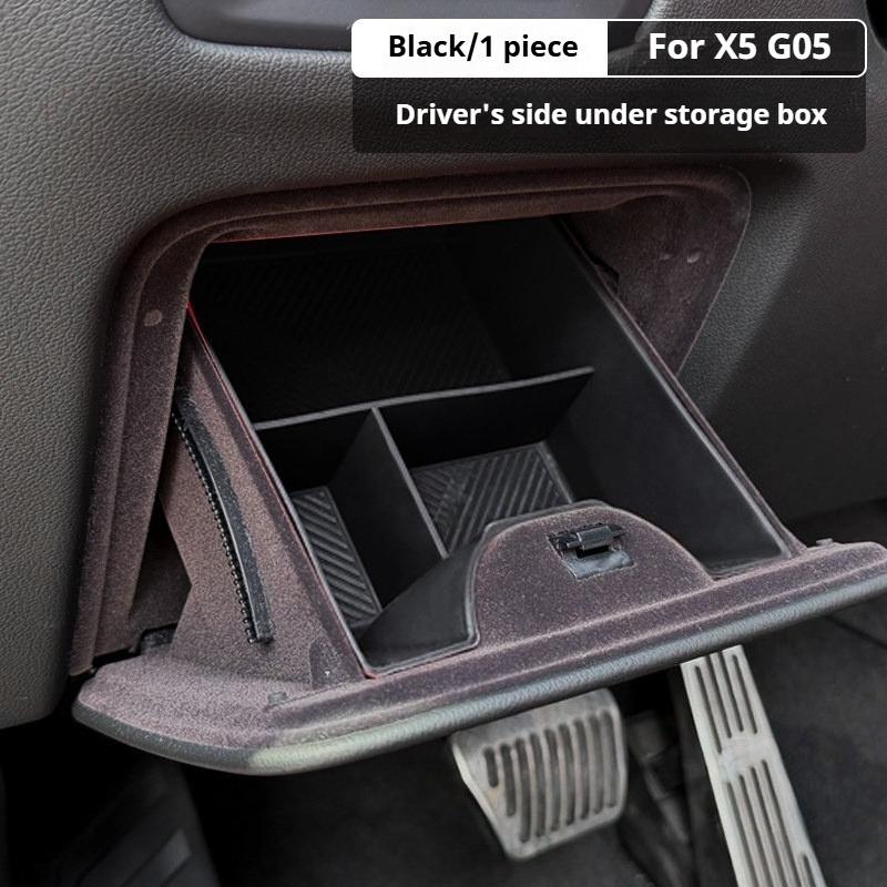 For X5 G05 X6 X7 2019-2026 Driver Side Lower Storage Box Silicone Organizer Interior Decoration Stowing Accessories