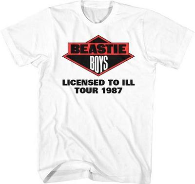 T-shirt bianca 3X del tour Beastie Boys Licensed To Ill 1987