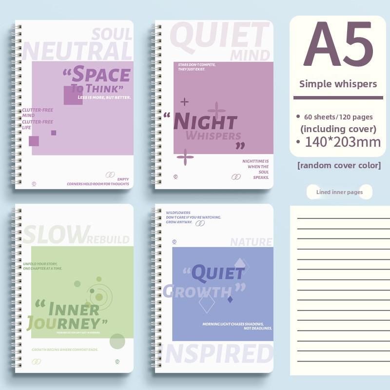 Coil Thickened Paper Hard Shell Cover Student Horizontal Line Cute Animal Notebook Notepad