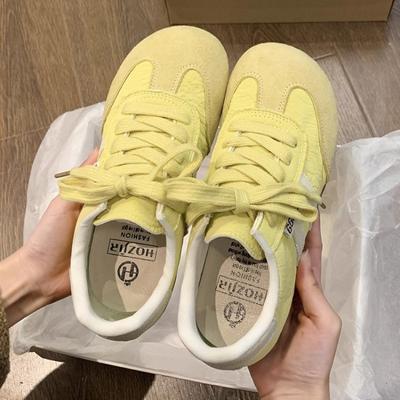 Zapatos amarillos de mujer, nuevos zapatos de plataforma versátiles para primavera y verano, deportivos y de ocio