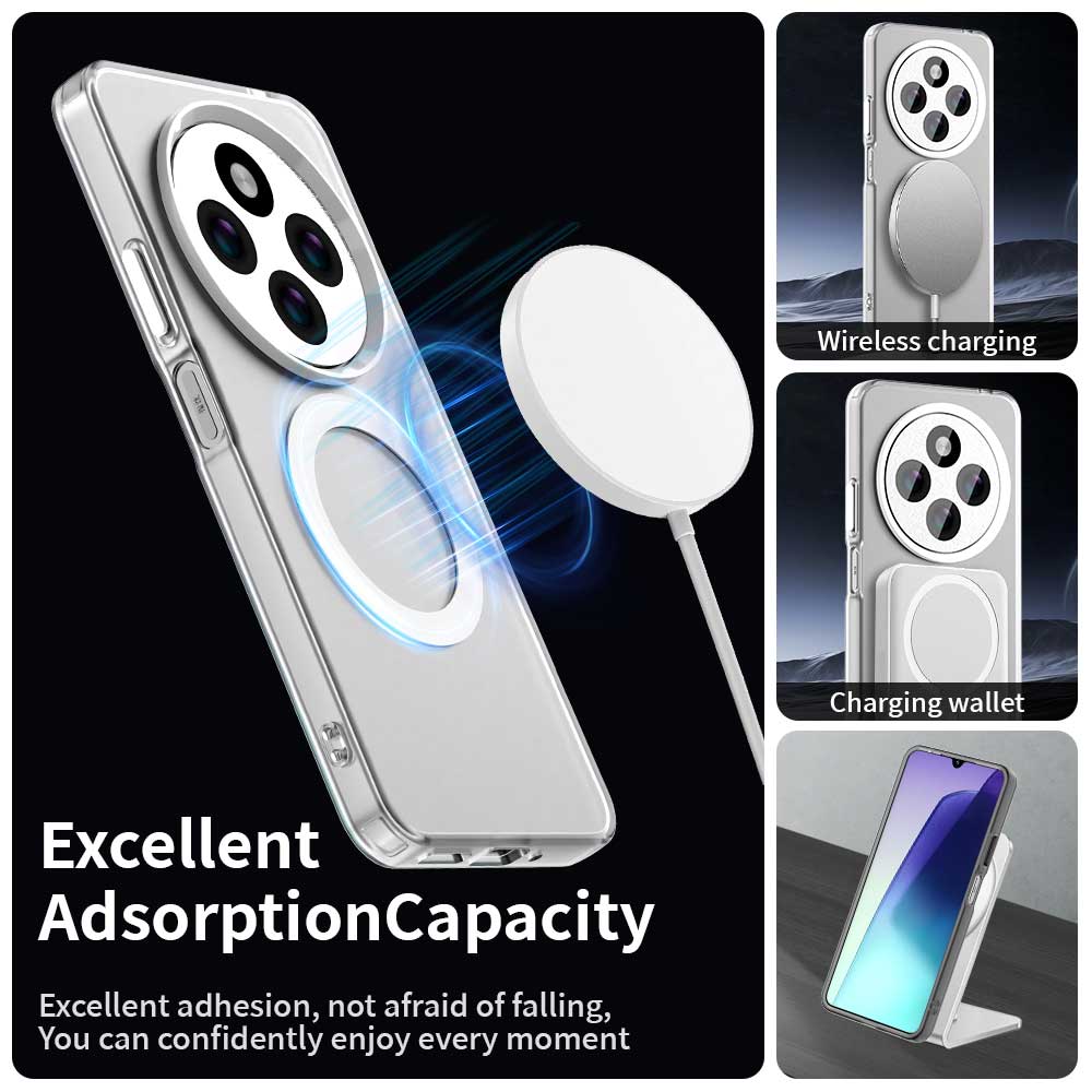 For Xiaomi Poco C75 4G/Redmi 14R 5G/14C 4G Case Compatible with MagSafe PC+TPU+PET Anti-Drop Phone Cover
