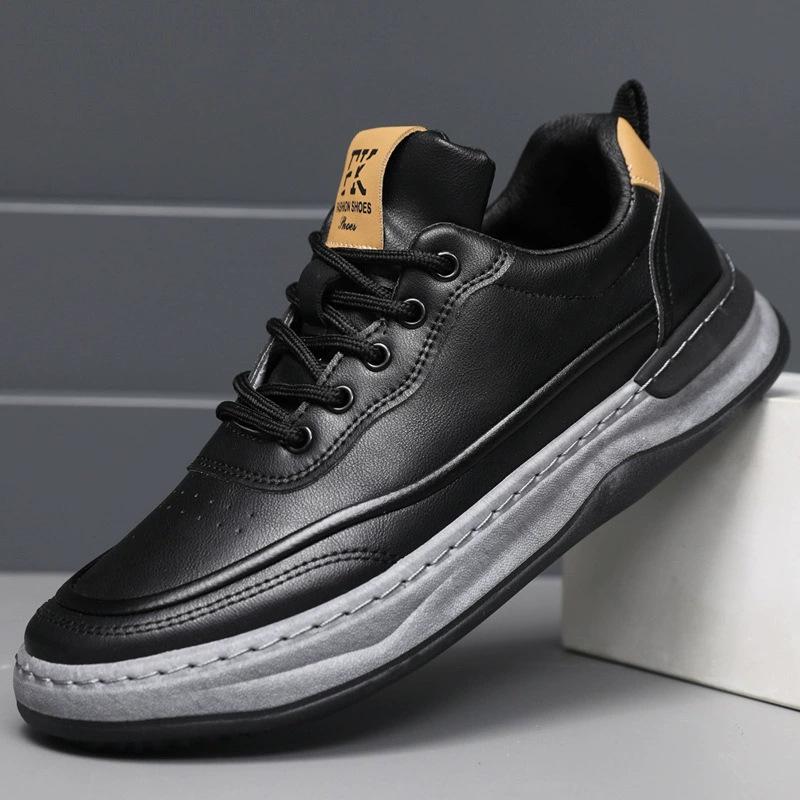 

Men s shoes spring new leather waterproof casual shoes men s outdoor fashion platform lightweight sports shoes 39