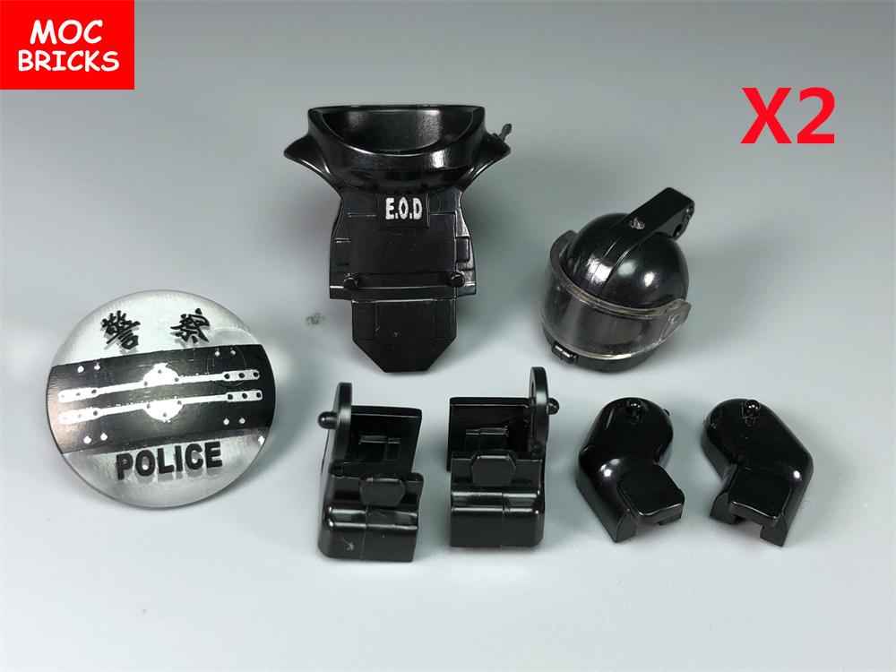 MOC Steine Suona Horn Militärpistole Piraten Gewehr Soldat Gamaschen Helm Actionfigur Zusammengebaute Bausteine Jungen Spielzeug