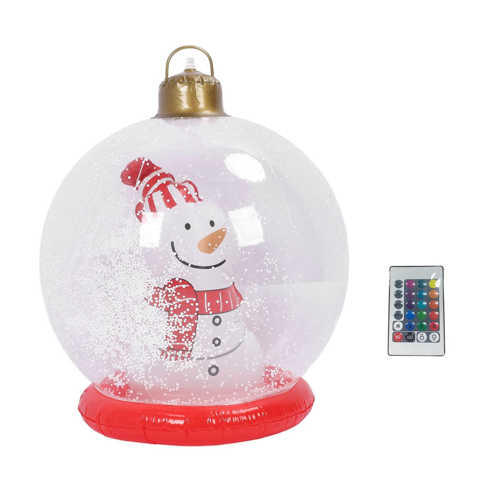 

Inflatable Clear Xmas Ball with Base PVC Ornaments Inner Decor Shatterproof Hanging Xmas Snow Ball Snowman Ball