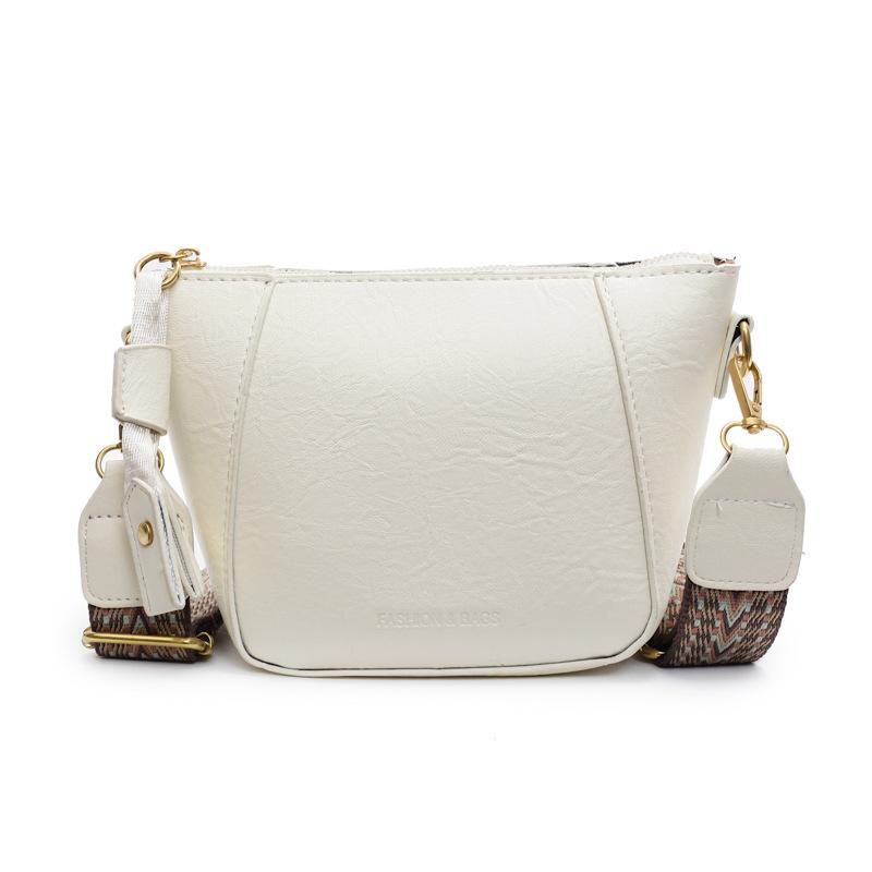 Premium Retro Niche Design Shell Bag Women's Bag New Simple Fashion Casual Wide Shoulder Strap Single Shoulder Messenger Bag