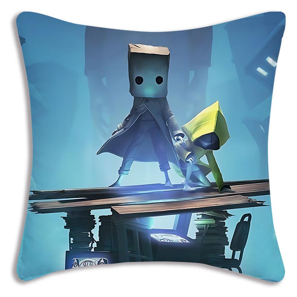 Game L-Little Nightmares Pillow Covers Cartoon Sofa Decorative Home Double-sided Printing Short Plush Cute Cushion Cover