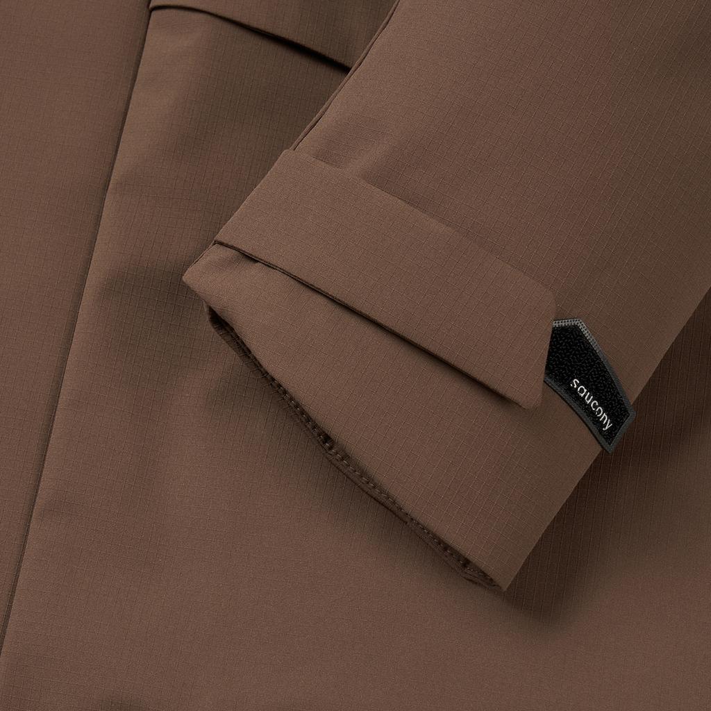 SAUCONY Thick Woven Hooded Zipper Jacket Down Coat Men Jackets Chestnut-Brown SC2240210A-CO56