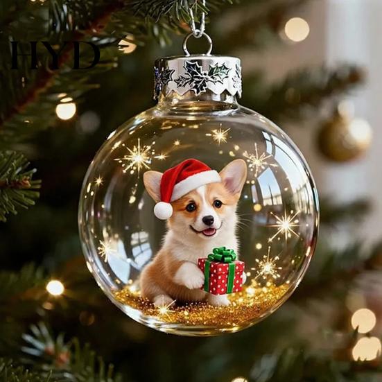 Handmade Glass Christmas Decorations Bird Acrylic Ornaments 2D Cardinals Animal Tree Elegant Decor Handcrafted Holiday Hanging for Home 3D Balls