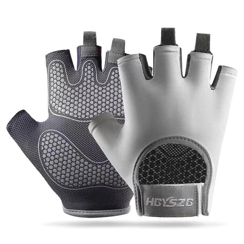 Fitness half finger men's sports non-slip shock absorption air cushion wear-resistant horizontal bar anti-cocooning cycling gloves