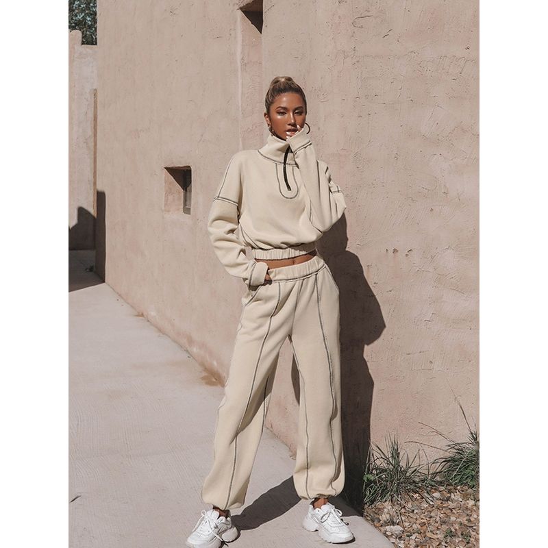 2025 Amazon Ins Spring, Autumn and Winter New European and American Foreign Trade Women Fashion Sports and Leisure Hoodie Two-piece Set Suit