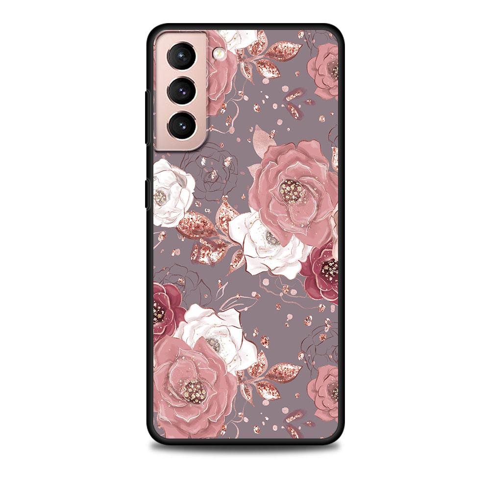 Rose Liebesherz Gold Hülle für Samsung Galaxy S23 S10e S10 S21 FE S22 S9 S24 Ultra S20 Plus Weiche TPU Handyhülle Bumper