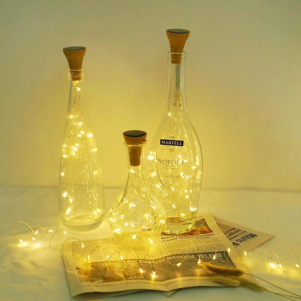 Solar Wine Bottle Led String Fairy Light Lamp Garland Wedding Holiday Christmas Cork 1m 1.5m 2m Wire Lights Party Decoration
