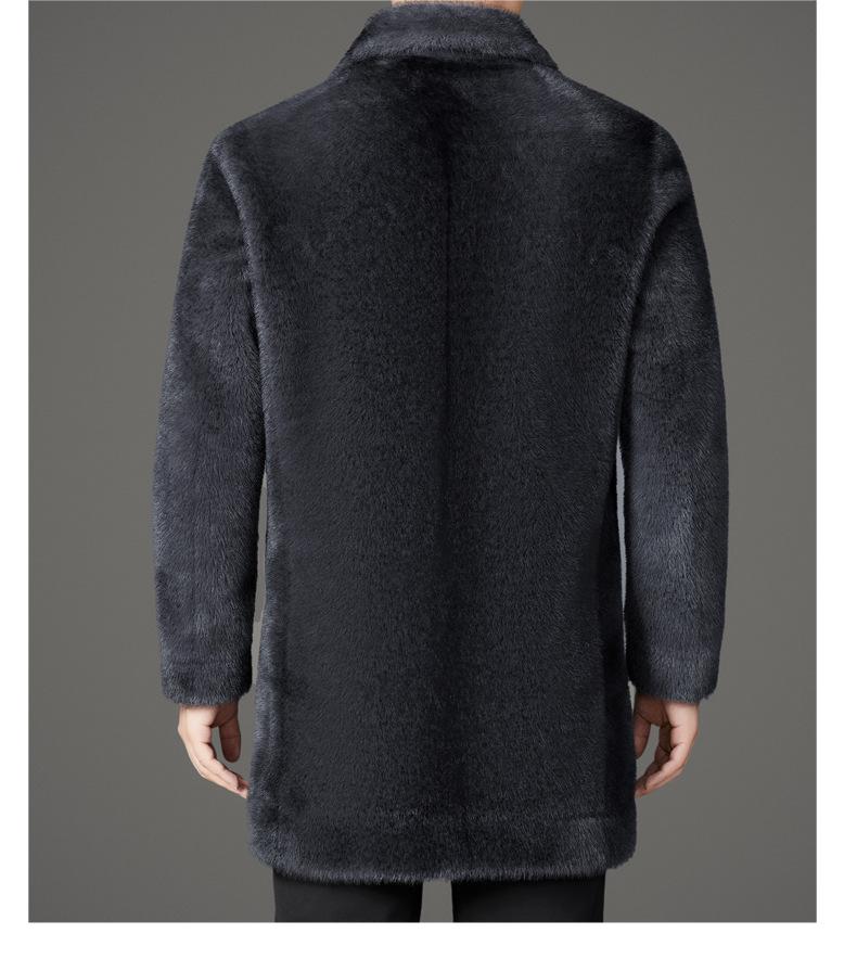 2025 Reversible Sable Fur Mid-Length Men's Coat: Winter Arrivals - Suit Collar, Warm Outerwear for Middle-Aged