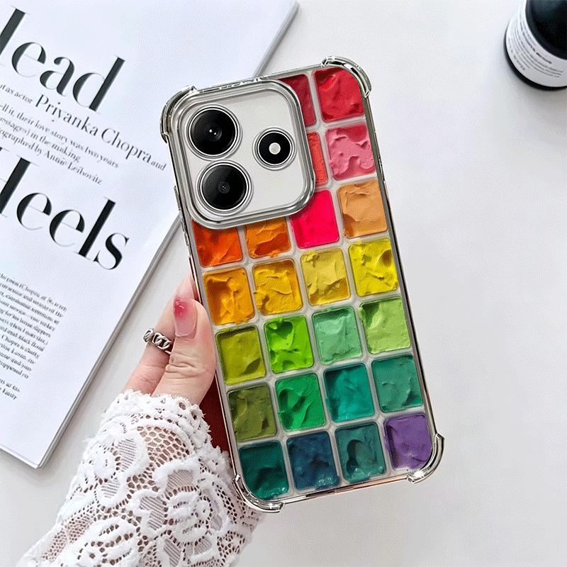 

Watercolors Set Paint Palette Soft Phone Case For Xiaomi Redmi Note 14 15 Pro Plus 13 12 11S 11T 5G 10 9S 9 Plating Anti-Fall Fu Redmi Note 15 Pro 4G