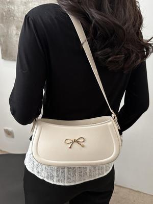 Niche Textured Fashion Bow Handbag: 2025 Autumn Commuter Underarm Bag