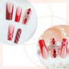 24pcs Christmas Press on Nail Square False Nail Long Acrylic Nail French Tip Winter Artificial Nail for Hliday Parties