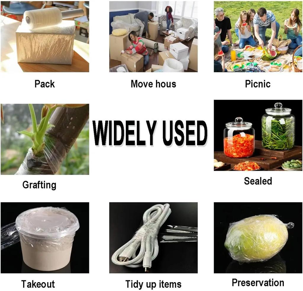 Flexible Food Grade Narrow Seal Wrap Leak Proof Packing Strips for Takeout Meals Freshness Protection Stretchable Sealing Film