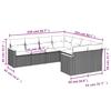 8-teiliges Gartensofa-Set mit Kissen Schwarzes Poly-Rattan