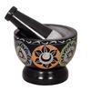 Divit Shilp Mortar and Pestle, Natural Stone Grinder for Spices, Pastes, Herbs, Seasoning Etc. (Black with Mix Color)