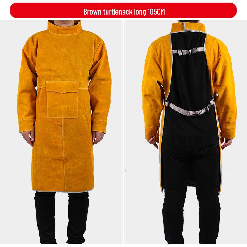 Cowhide Welding Suit – Flame Retardant, Anti-Scald, High-Temperature & Wear Resistant Leather Apron for Welders.