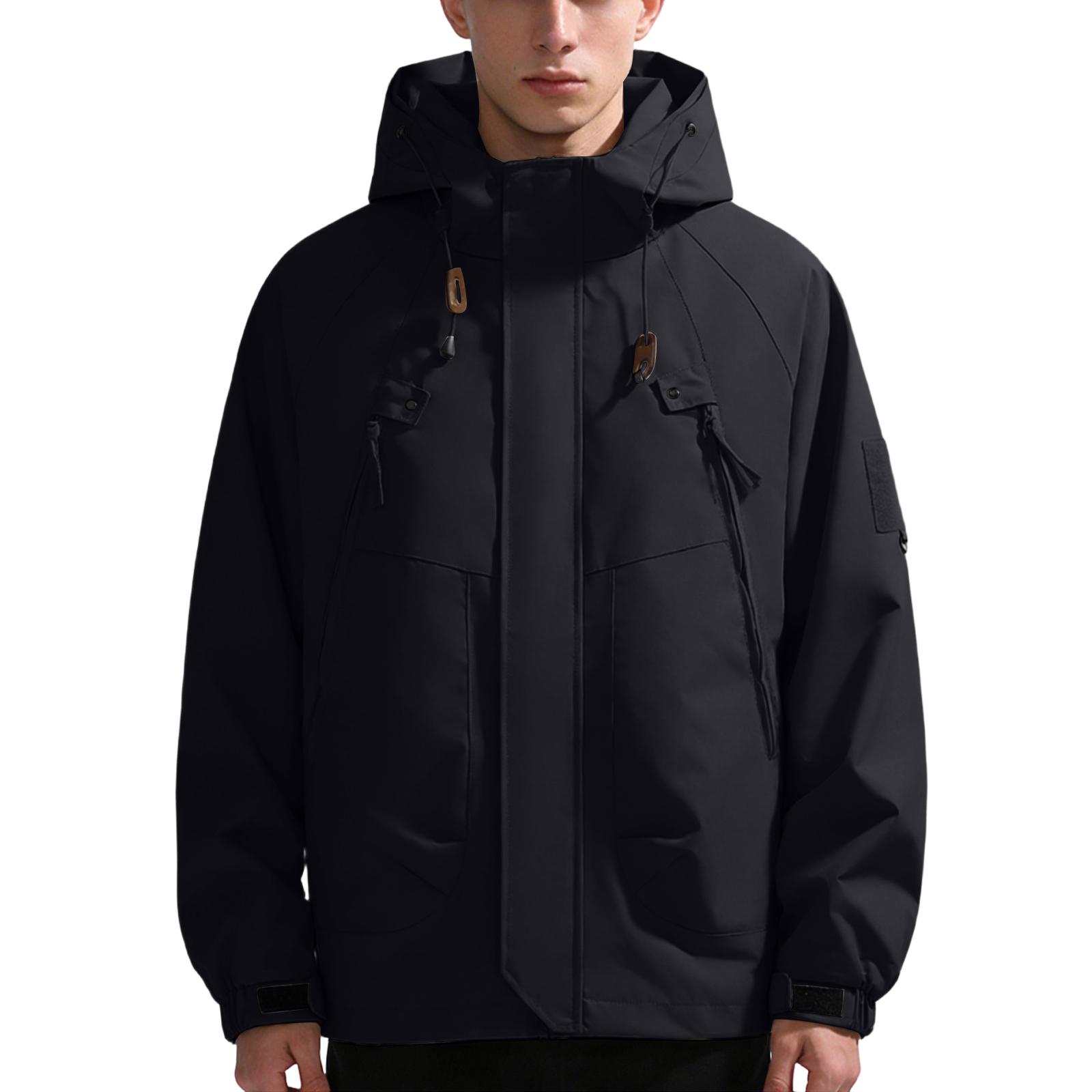 

Unisex Loose-fitting Hooded Windbreaker M чорний